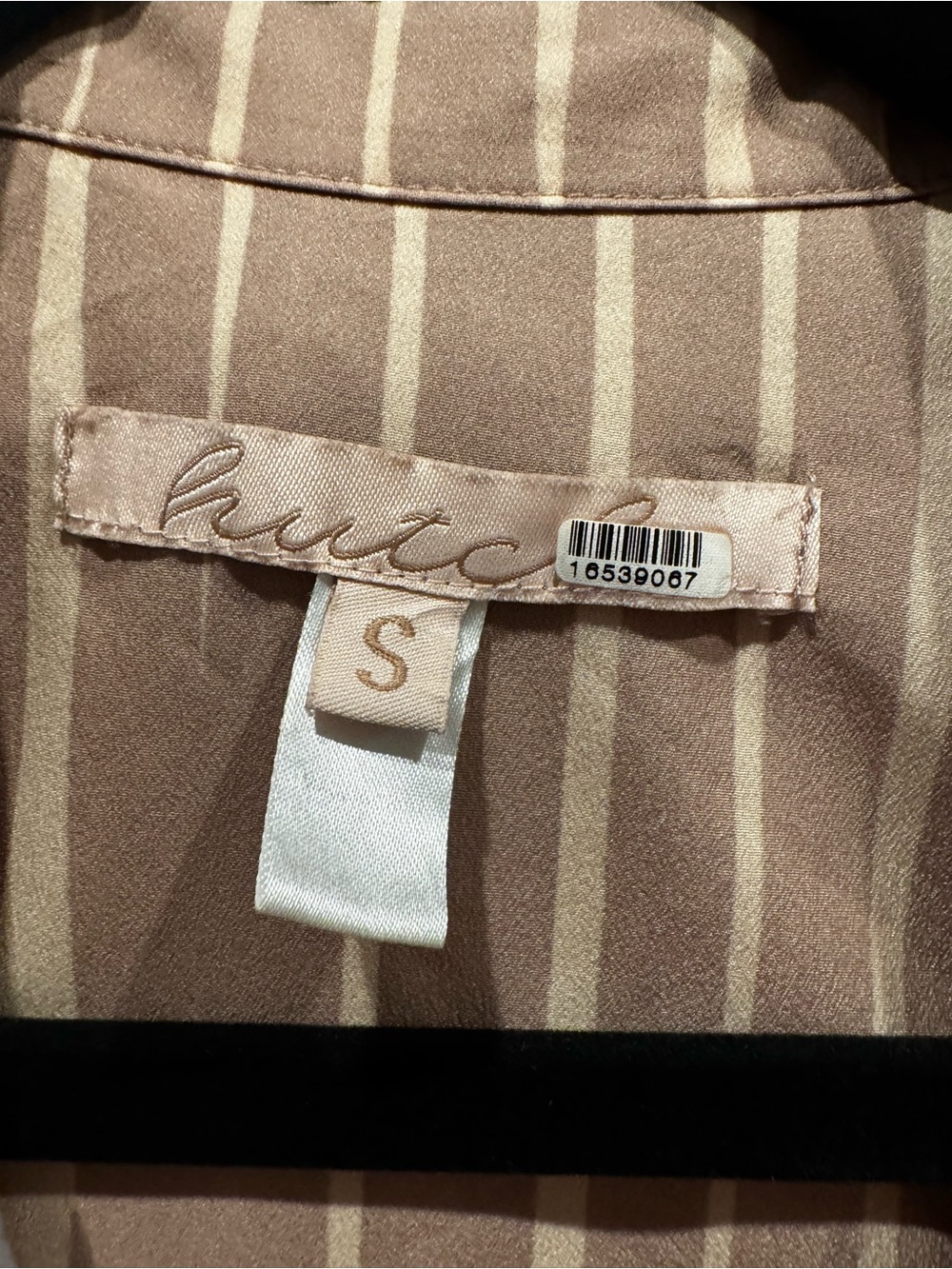 Hutch Leyton Pink Stripe Satin Shirt Maxi Dress Buttons and Drawstring Sz Small - Picture 5 of 5